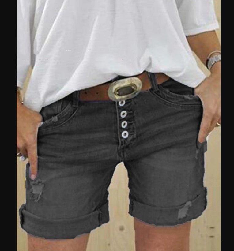 Valenzora | Women's Ripped Denim Shorts for a Casual Summer Look