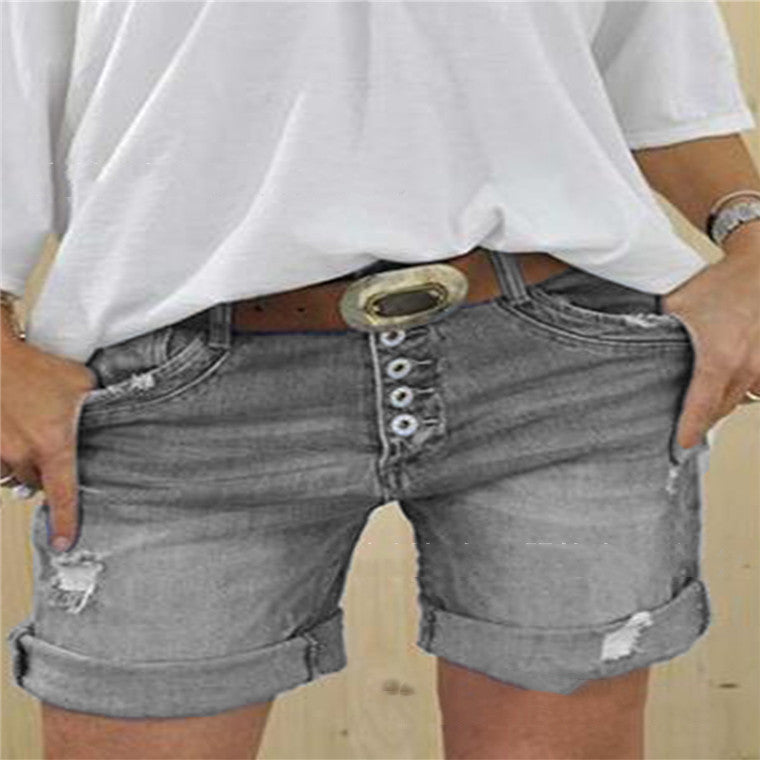 Valenzora | Women's Ripped Denim Shorts for a Casual Summer Look