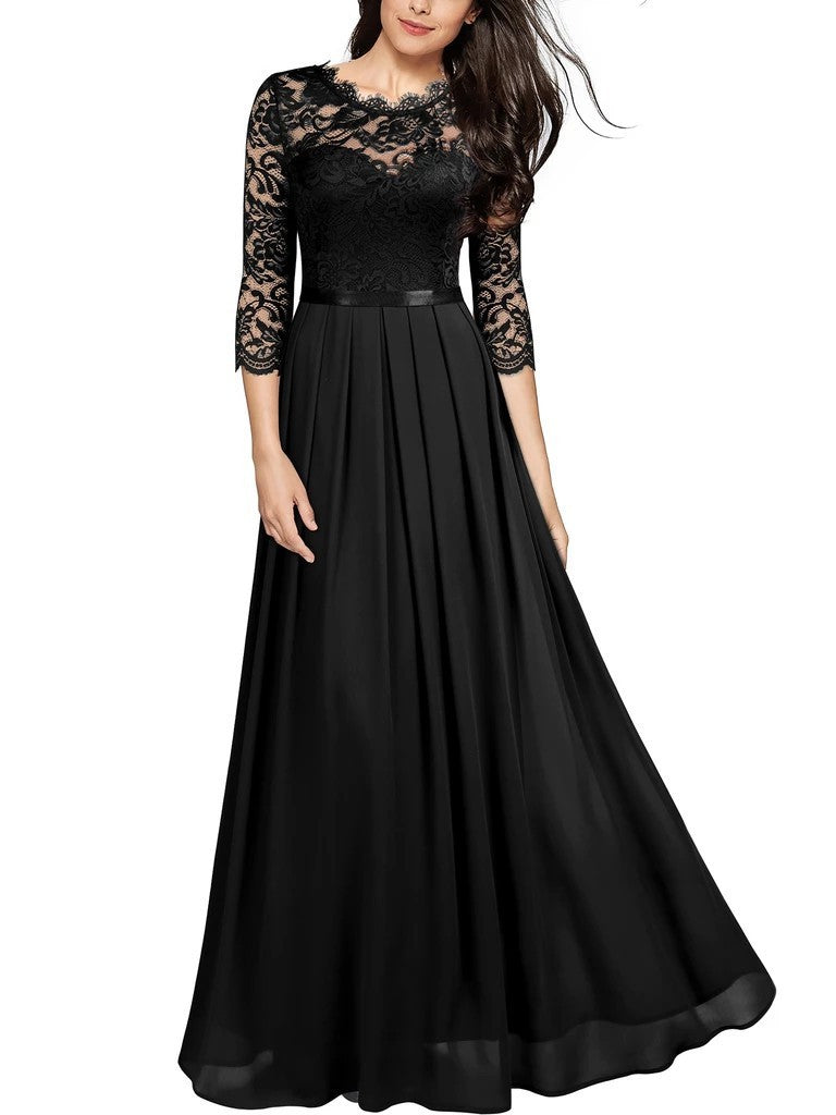 Valenzora | Elegantes Chiffonkleid mit Spitzeneinsätzen für Brautjungfern
