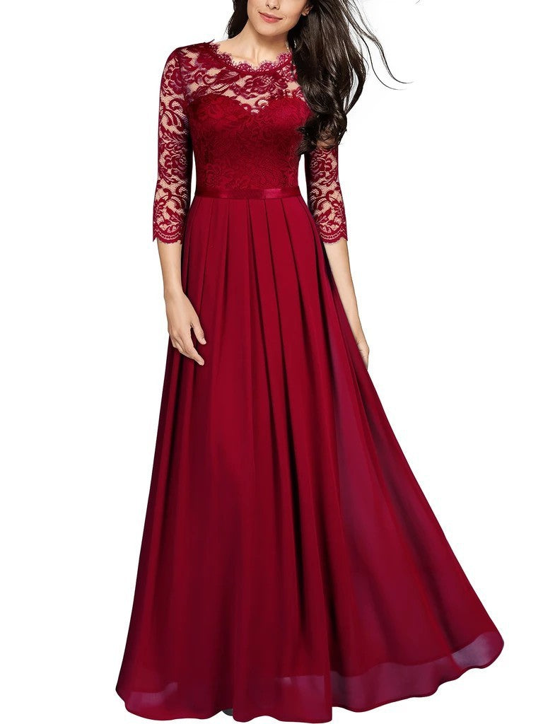 Valenzora | Elegantes Chiffonkleid mit Spitzeneinsätzen für Brautjungfern