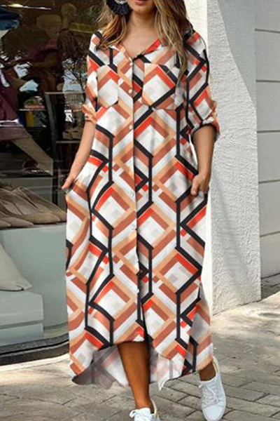 Valenzora | Lässiges Hemdkleid mit Camouflage-Print, Pailletten-Schnalle und Umlegekragen