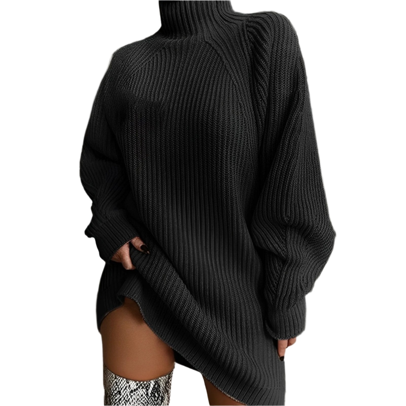 Valenzora | Warmes Strickkleid mit Rollkragen