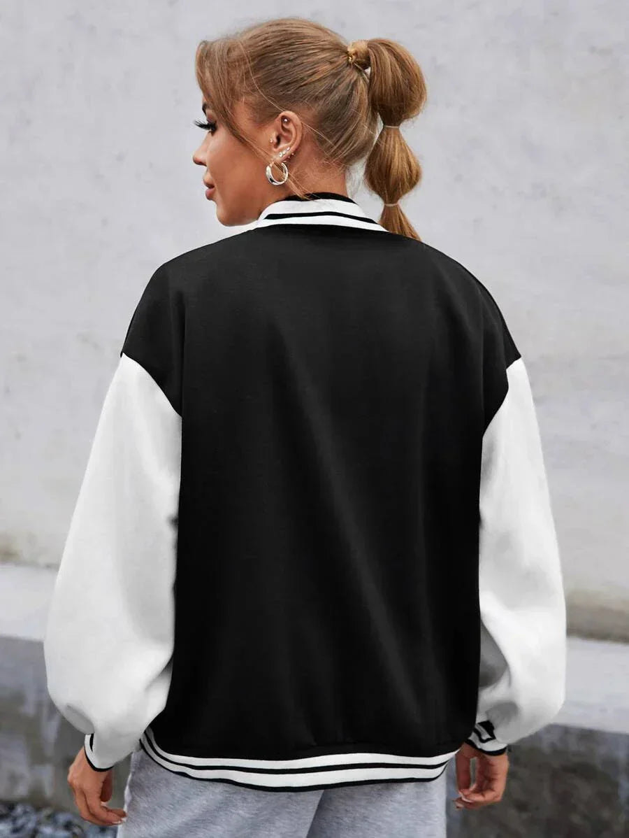 Valenzora | Damen Varsity Bomberjacke - Freizeitjacke mit Buchstabenprint