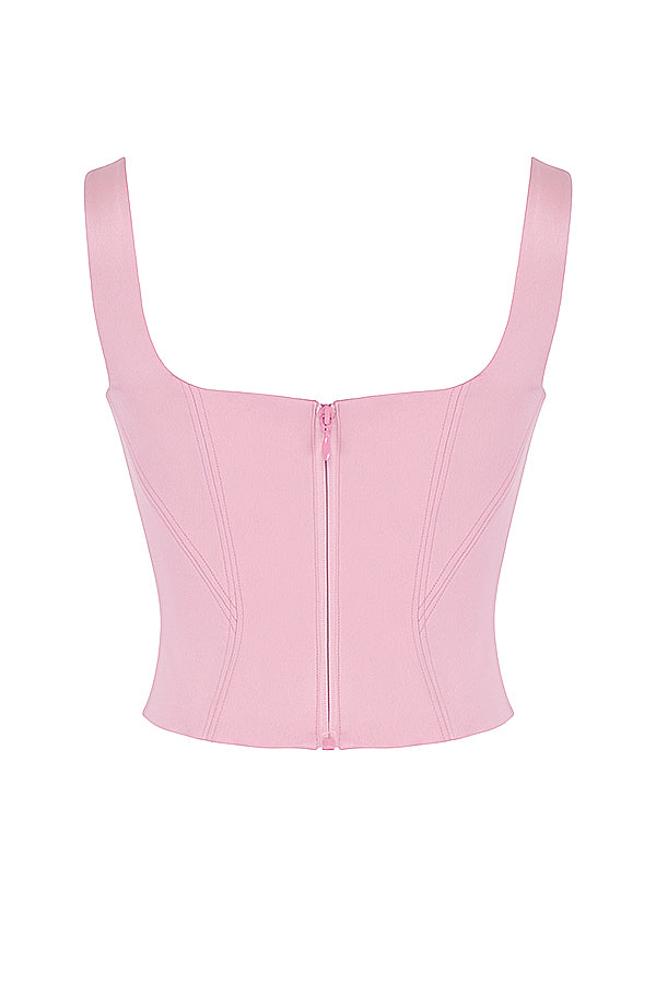 Valenzora | Fairy Pink Satin Longline Corset