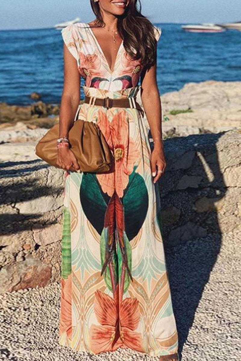 Valenzora | Lässige bedruckte Patchwork-Jumpsuits mit V-Ausschnitt