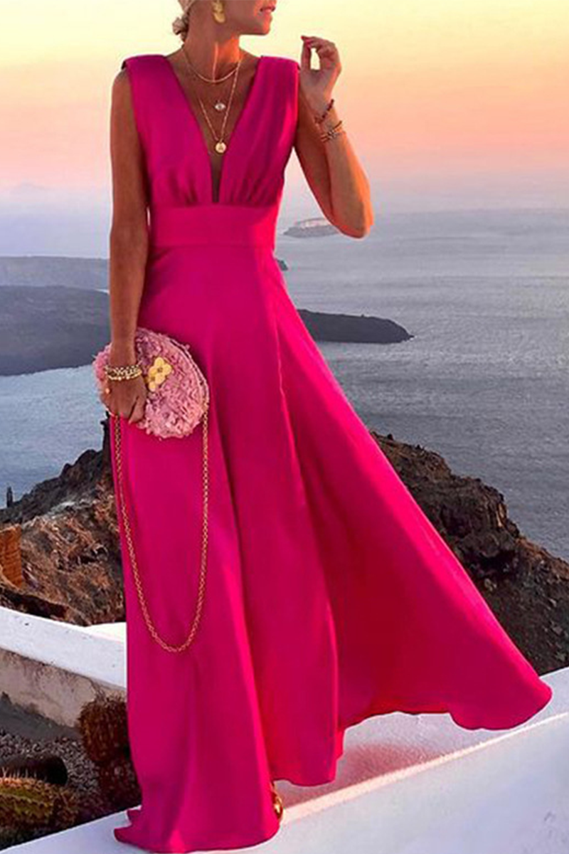 Valenzora | Einfarbiges Kleid mit Schlitz und Tortenrockform
