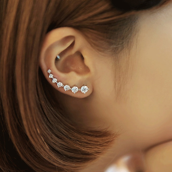 Valenzora | Glamour Shiny Zircon 925 Sterling Silver Earring