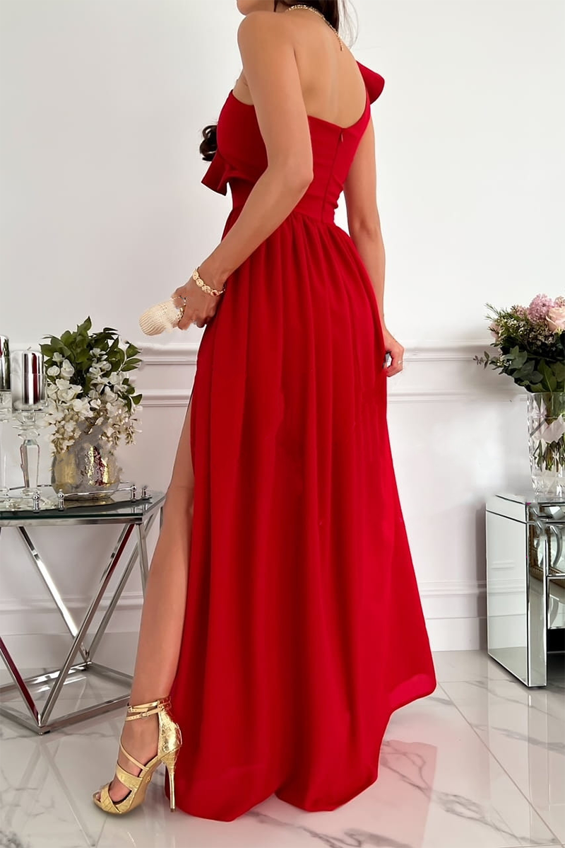 Valenzora | Casual solid-color flounce one-shoulder cake skirt dresses - 6 colors