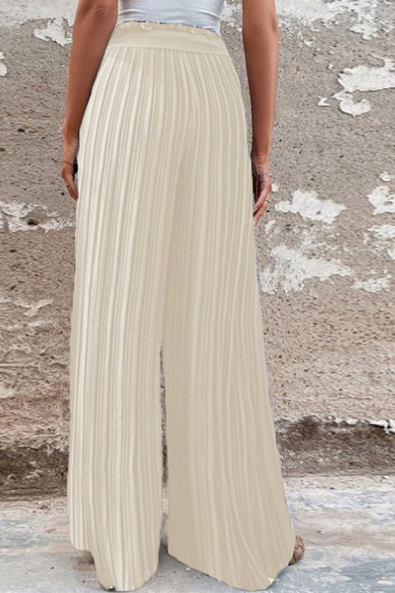 Valenzora | Fashion Plissierte Weite Hose mit Hoher Taille und Weitem Bein in Unifarbe - 4 Farben