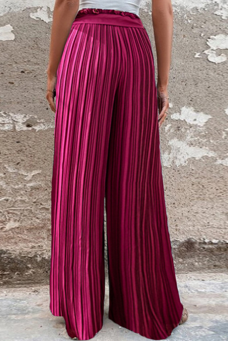 Valenzora | Fashion Plissierte Weite Hose mit Hoher Taille und Weitem Bein in Unifarbe - 4 Farben