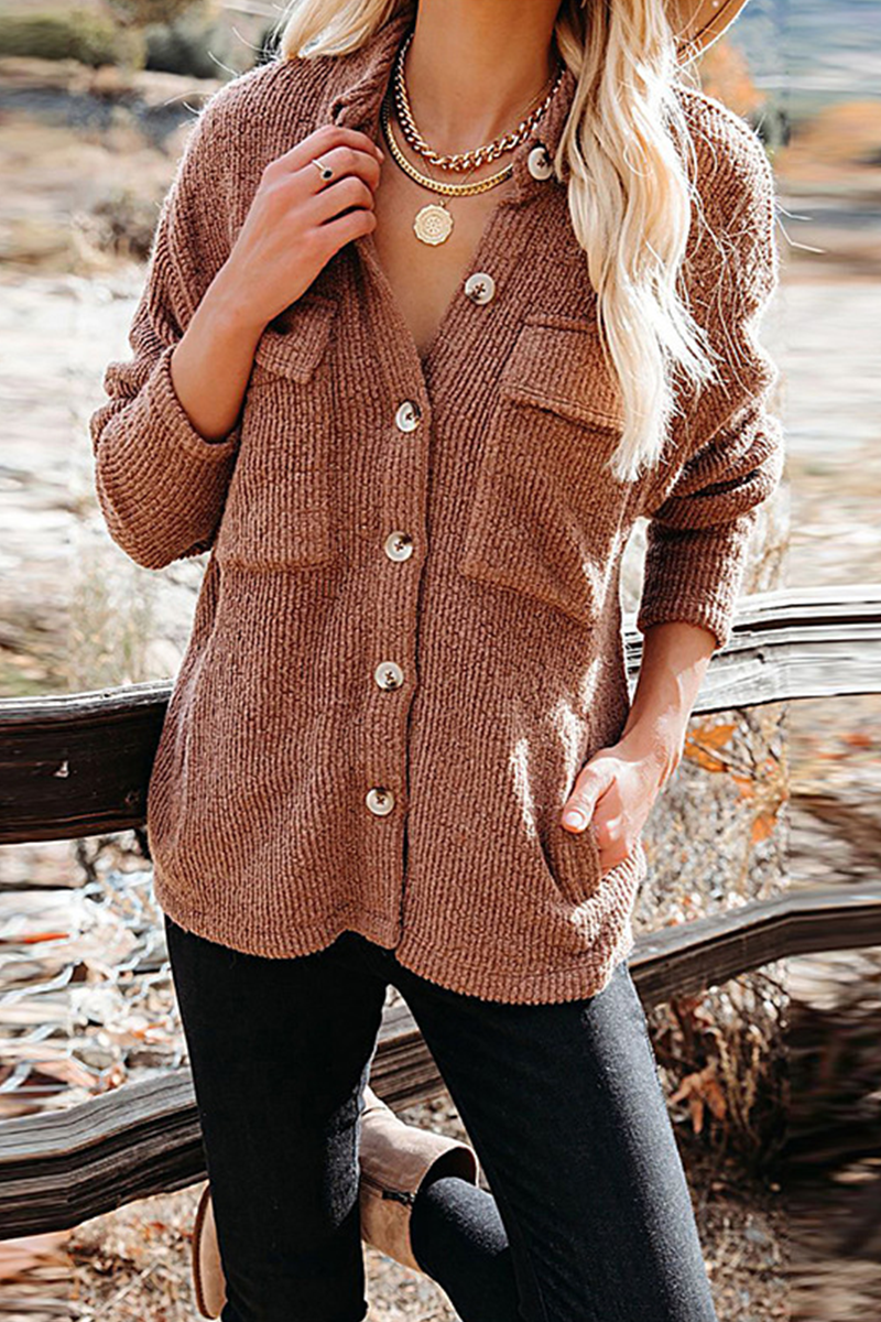 Valenzora | Cut Corduroy Jacket with Folded-Over Collar for Women