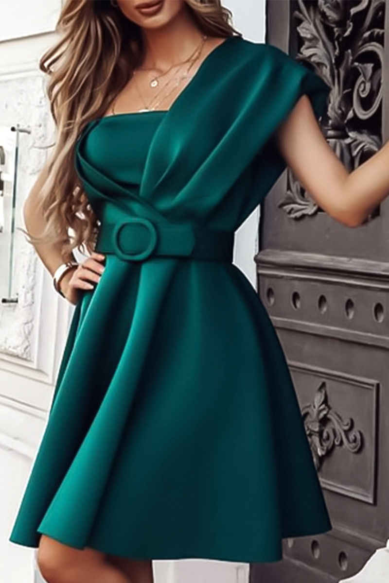 Valenzora | Partykleider mit solidem Patchwork, One Shoulder und Taillenrock