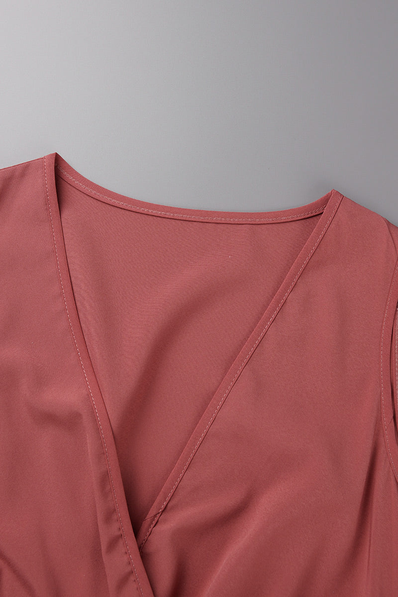 Valenzora | Elegant Solid Color High Opening V-Neck Sleeveless Dress - 3 Colors
