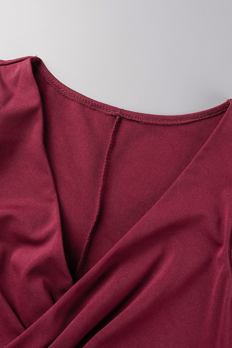 Valenzora | Süße, elegante, einfarbige, V-Ausschnitt-Kleider mit einlagigem Rock