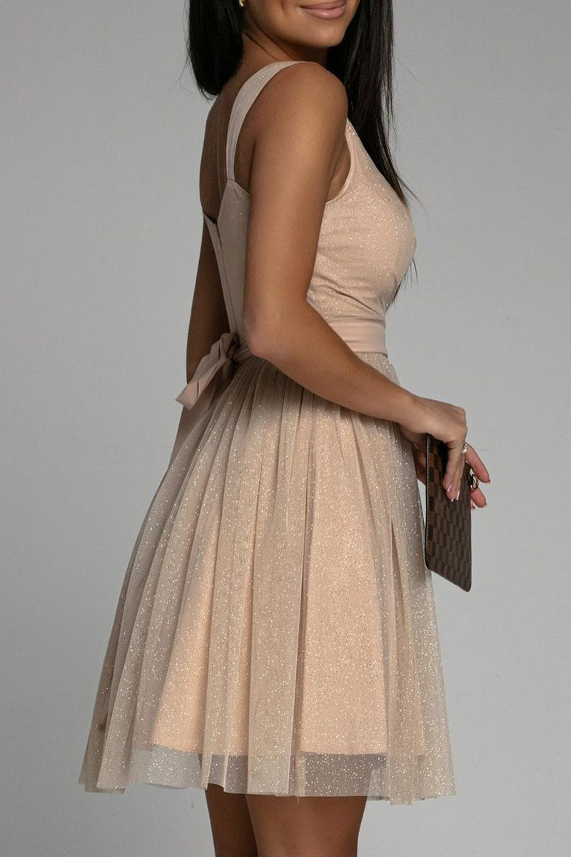 Valenzora | Sexy Elegant Print Mesh V-Neck Evening Dresses