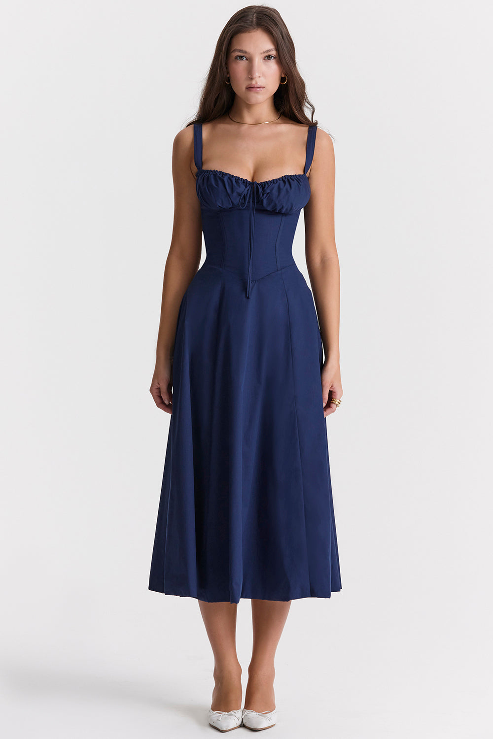 Valenzora - Midi dress with fitted top and flared skirt | Mini dress with spaghetti straps