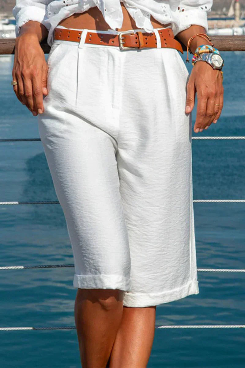 Valenzora | Linen Bermuda Shorts for Women