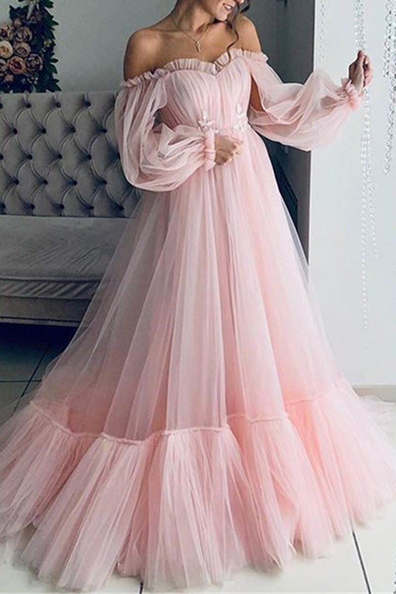 Valenzora | Elegantes formales schulterfreies Abendkleid mit Patchwork in Unifarben – 3 Farben