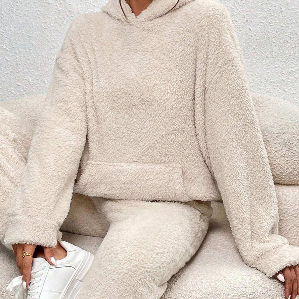 Valenzora | Teddy-Loungekleidung mit Kapuze für Damen