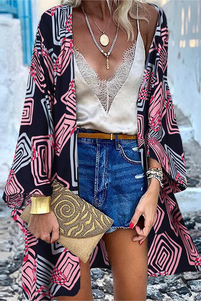 Valenzora | College Print Patchwork Cardigan Kragen Oberbekleidung