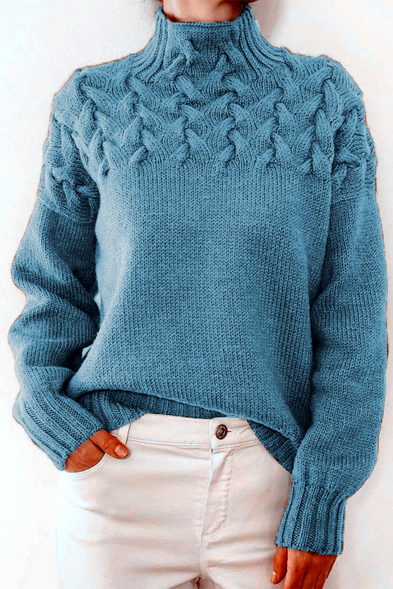Valenzora | Casual solid color knit turtleneck sweater - 11 colors