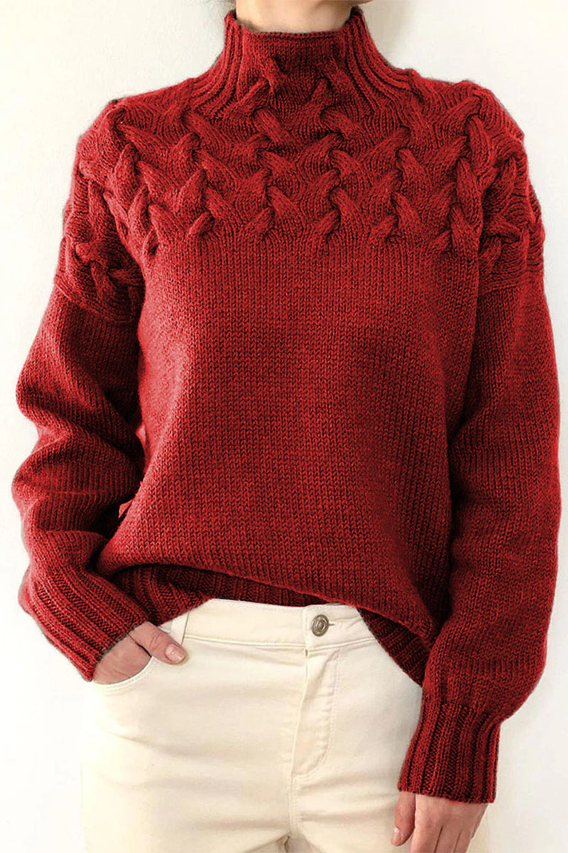 Valenzora | Casual solid color knit turtleneck sweater - 11 colors