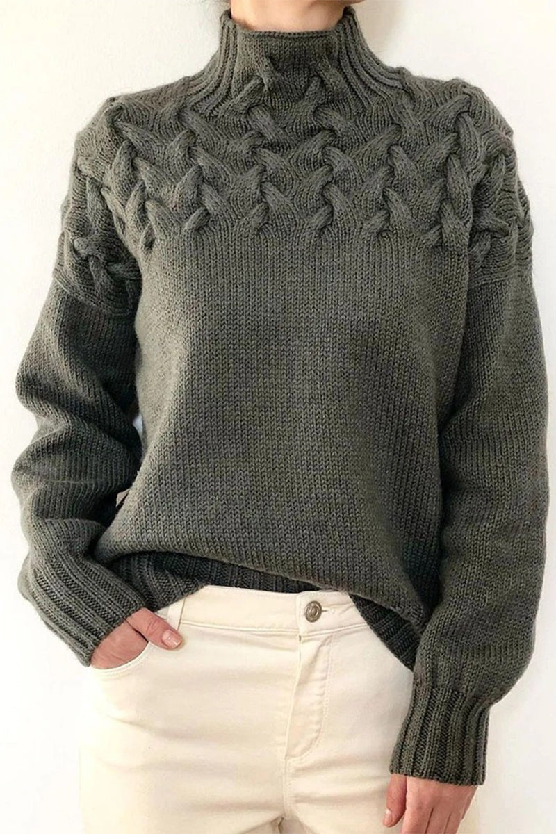 Valenzora | Casual solid color knit turtleneck sweater - 11 colors