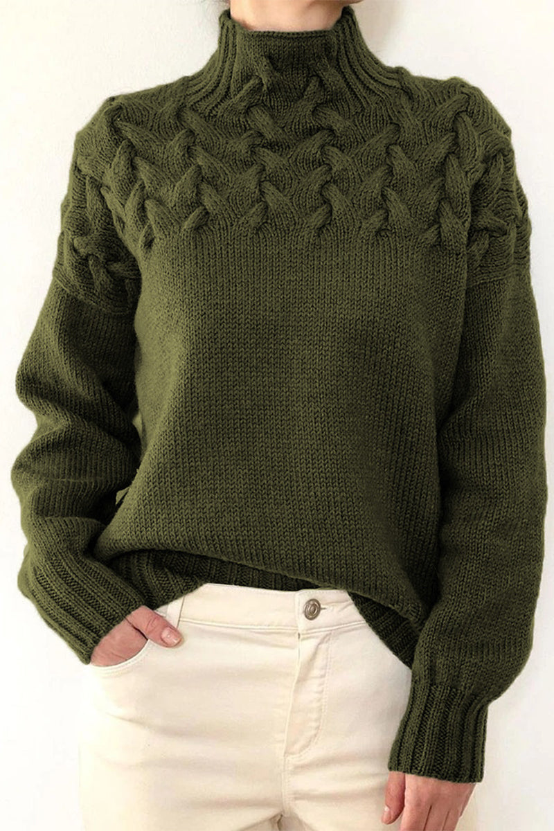 Valenzora | Casual solid color knit turtleneck sweater - 11 colors