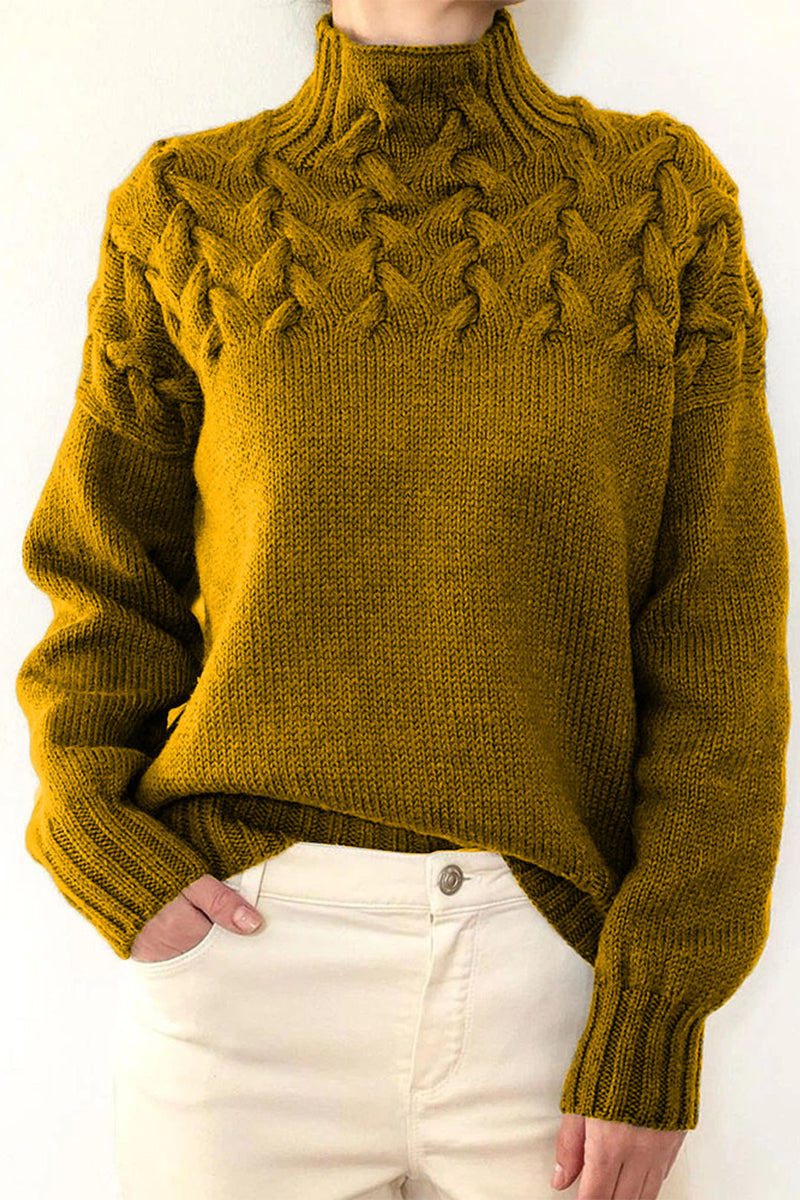 Valenzora | Casual solid color knit turtleneck sweater - 11 colors