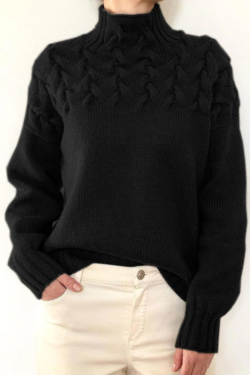 Valenzora | Casual solid color knit turtleneck sweater - 11 colors