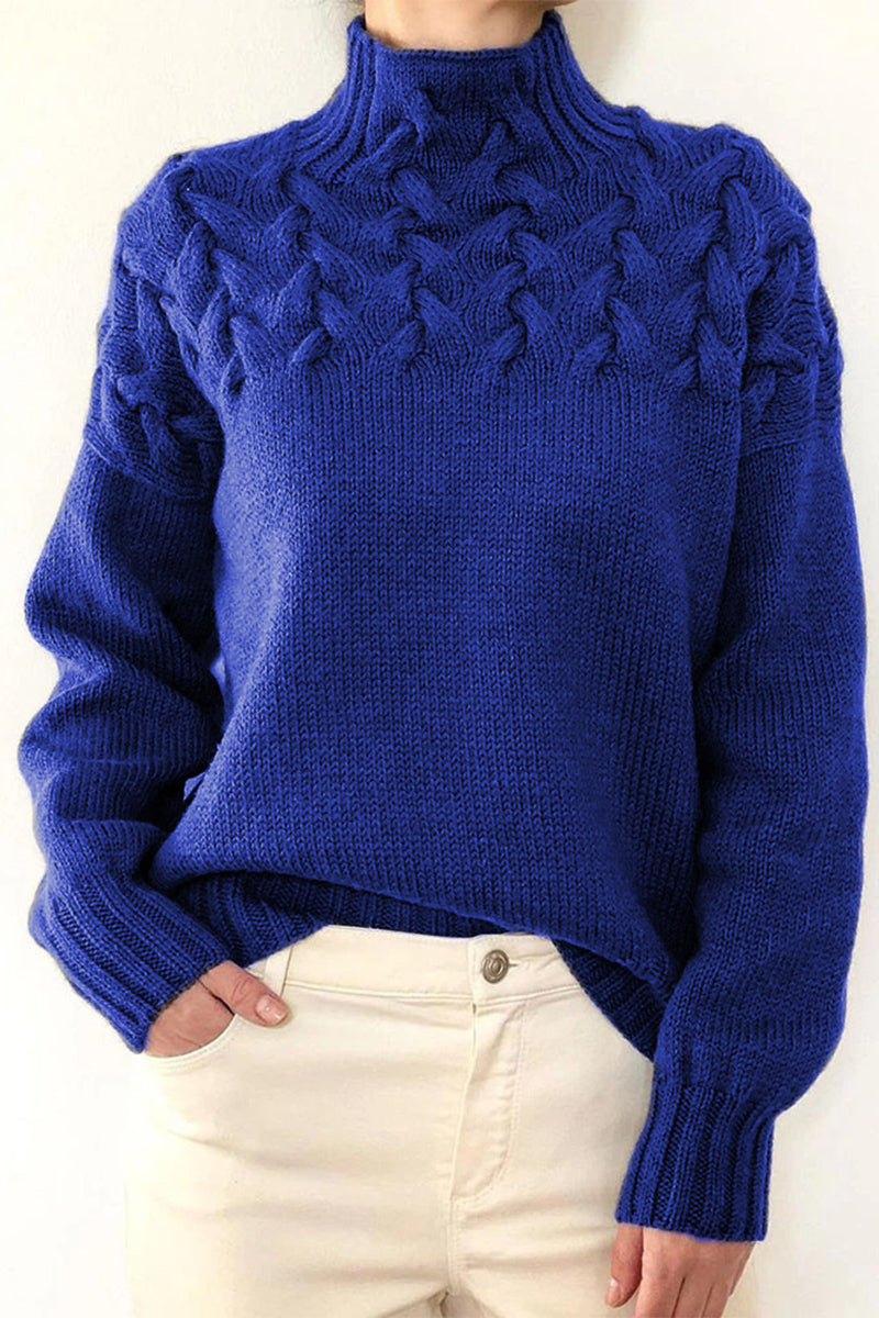 Valenzora | Casual solid color knit turtleneck sweater - 11 colors