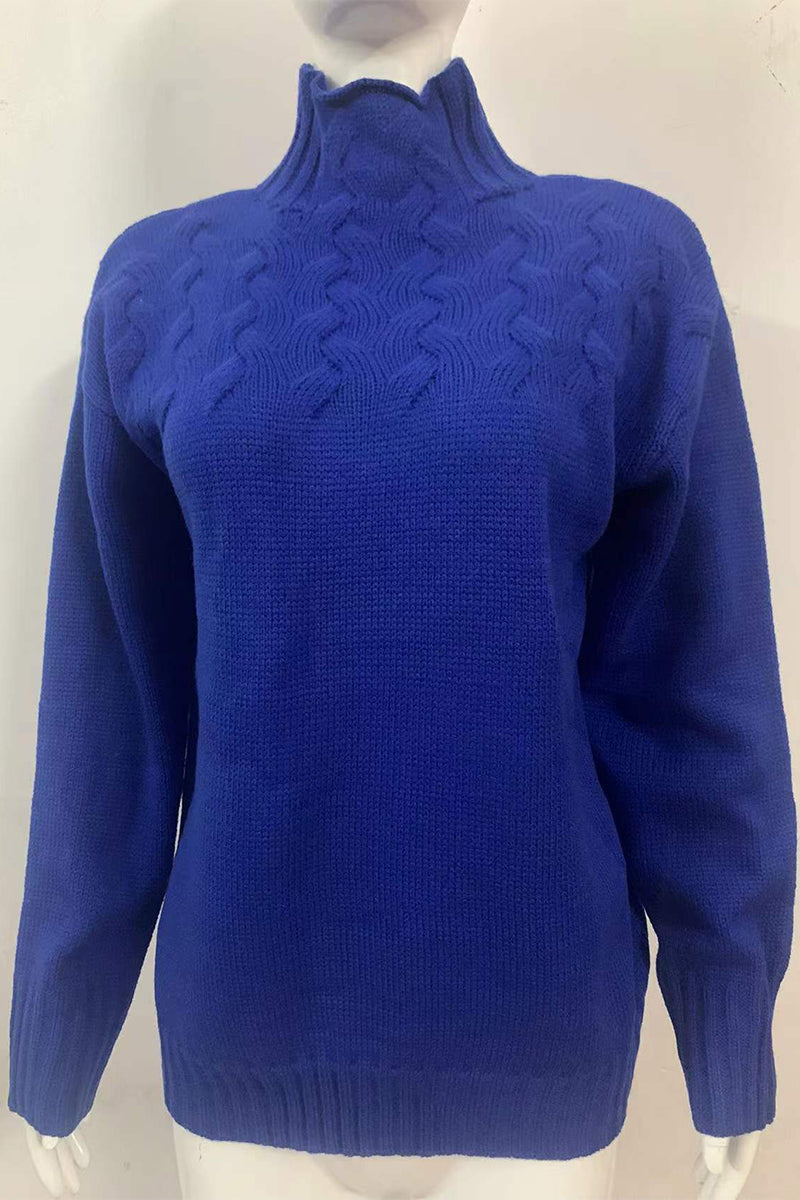 Valenzora | Casual solid color knit turtleneck sweater - 11 colors