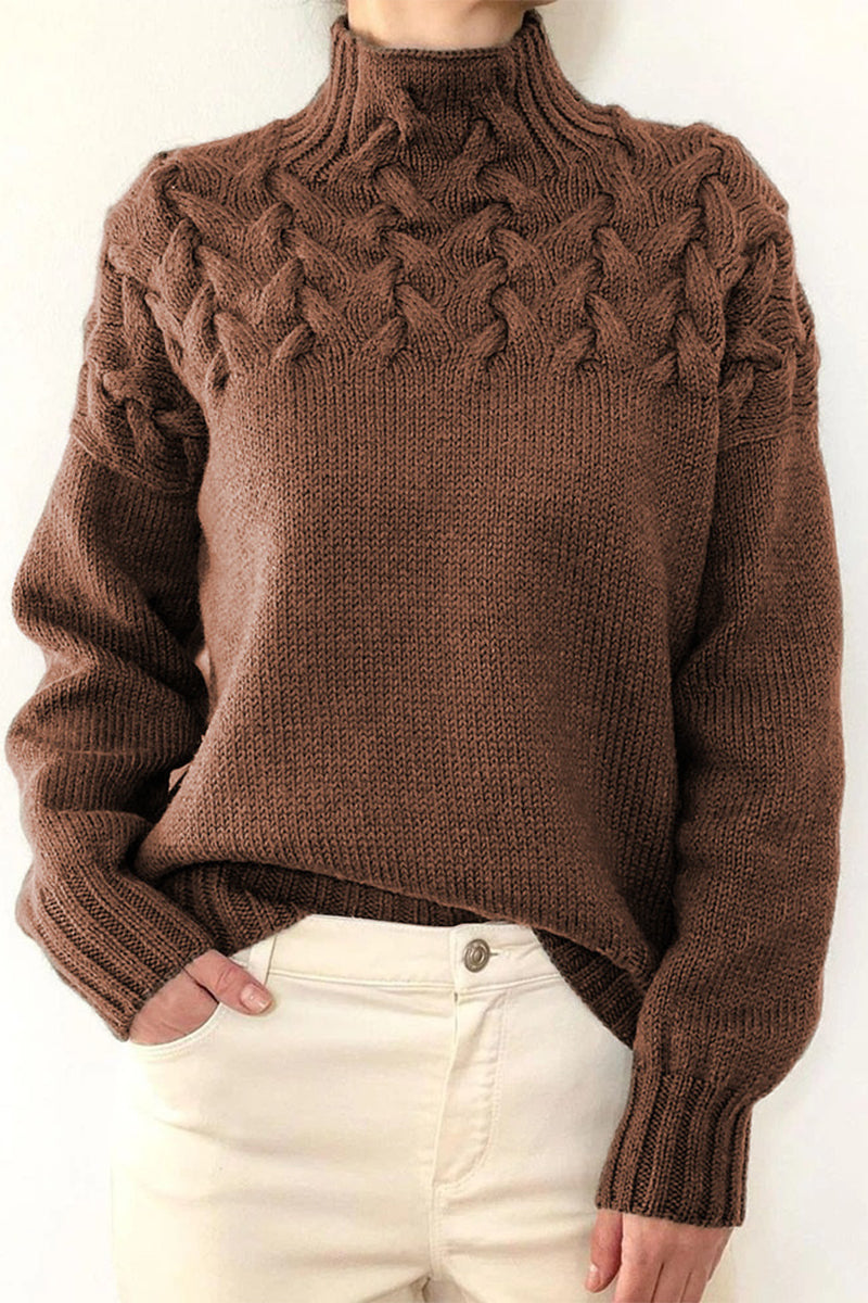 Valenzora | Casual solid color knit turtleneck sweater - 11 colors