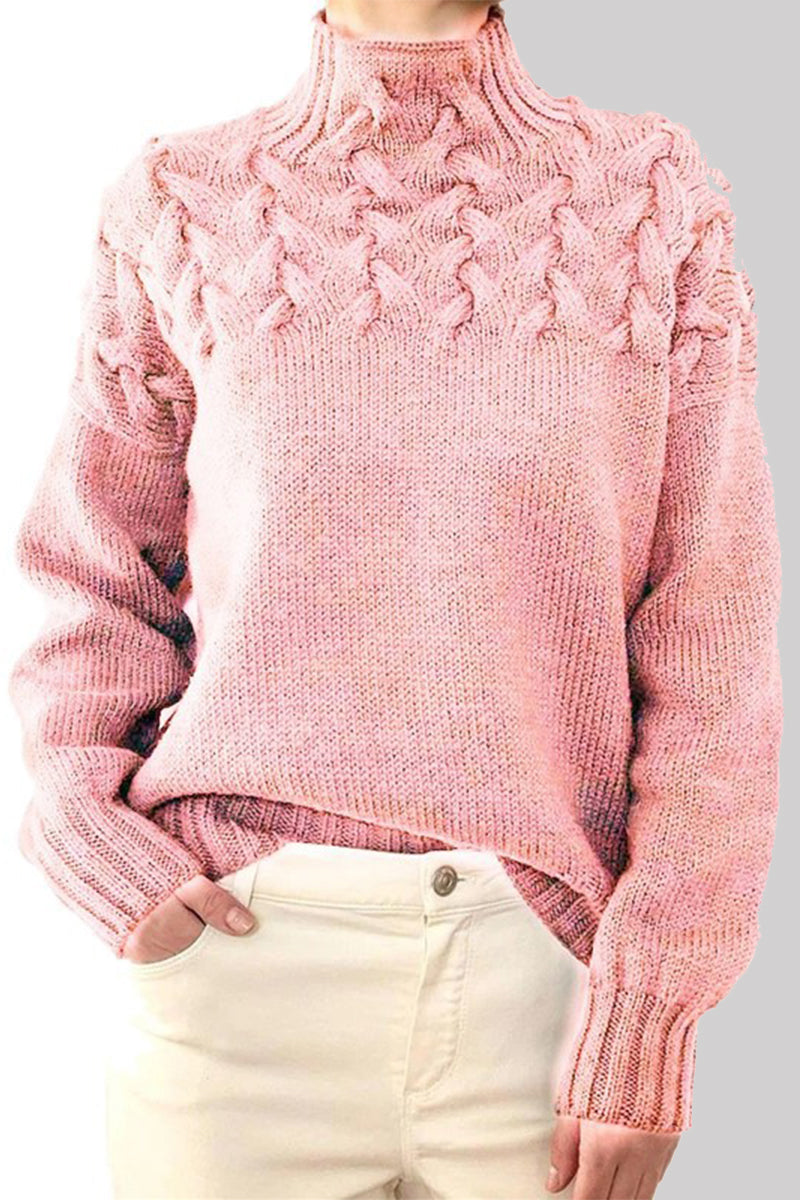 Valenzora | Casual solid color knit turtleneck sweater - 11 colors
