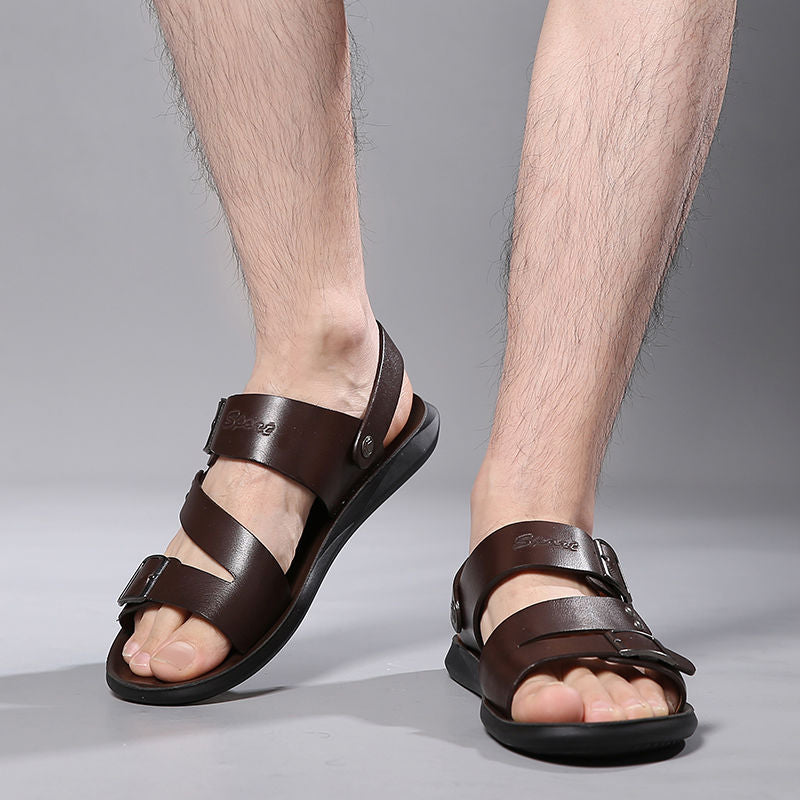 Valenzora | Spaltleder-Sandalen mit Schnalle