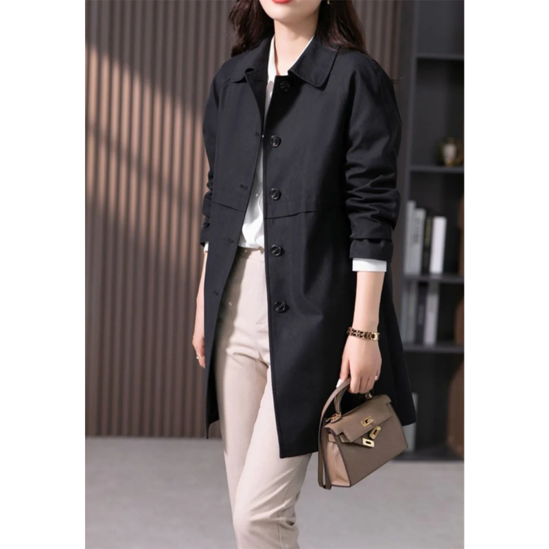 Valenzora | Klassischer Trenchcoat für Damen, einfach gebunden, taillierter Damenmantel