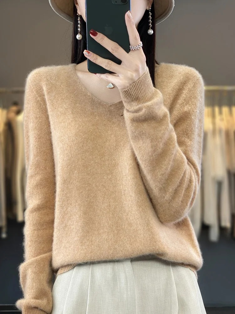 Valenzora | Women's Cashmere Pullover, Elegant V-neck, Soft & Comfortable