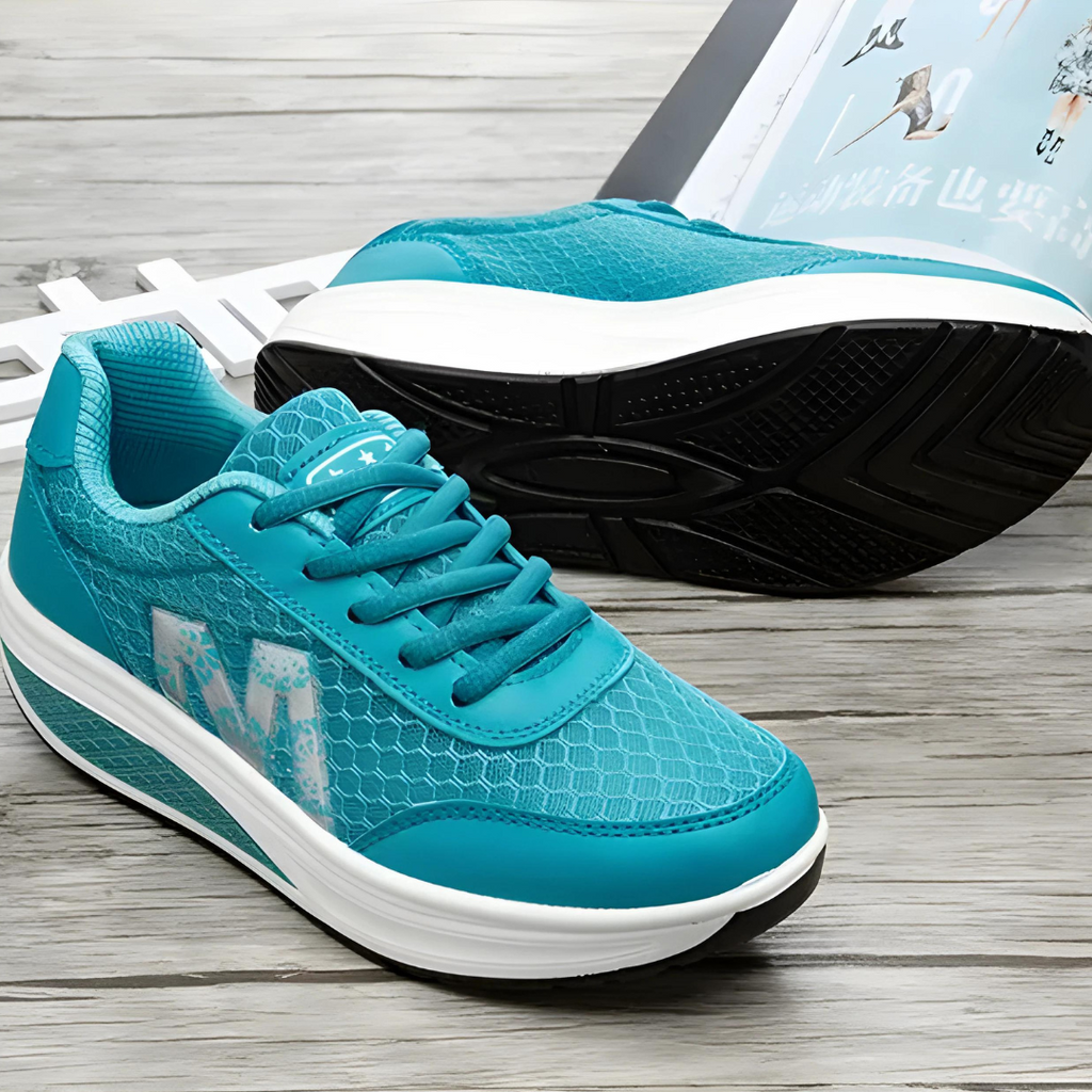 Stylish lace up wedge sneakers