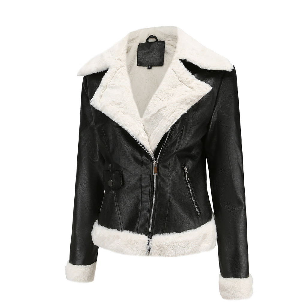 Valenzora | Winterlederjacke mit Fleece-Futter