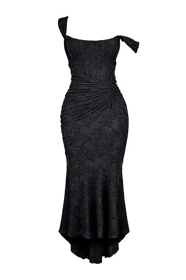 Valenzora | Vintage-Blumenkleid mit eingearbeiteten Korsettstäben und Falten. Perfekt für besondere Anlässe.