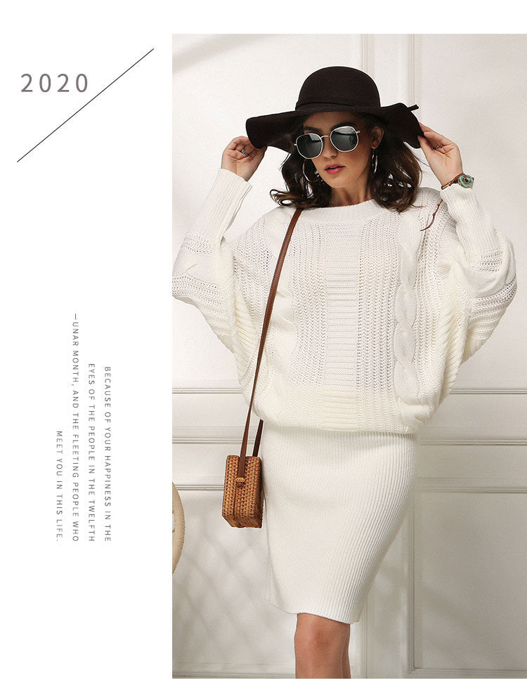 Valenzora | Loose batwing sleeve sweater dress