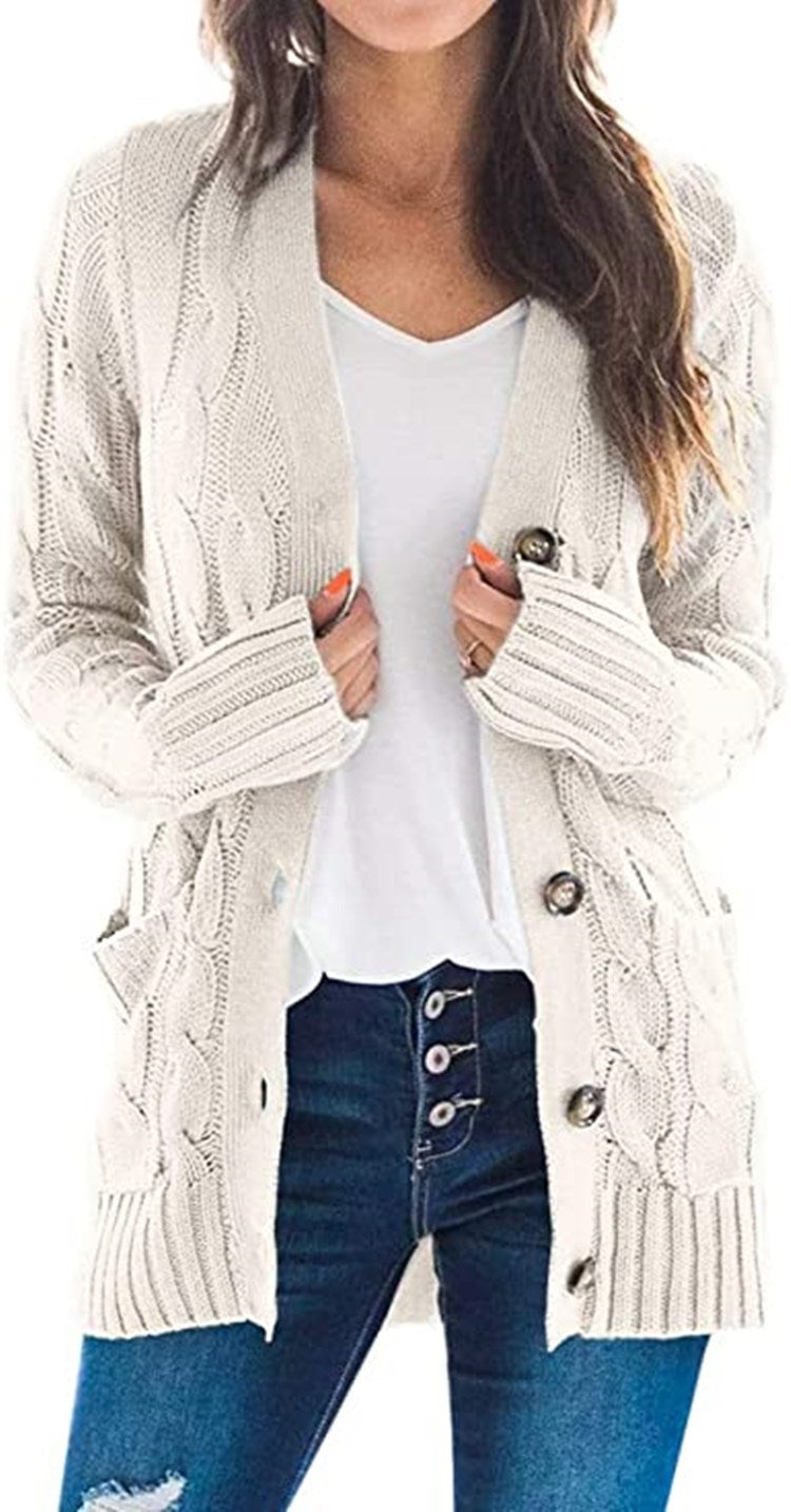 Valenzora | Stylish Plus-Size Mid-Length Cardigan Sweater