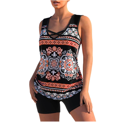 Valenzora Tankini Set | Sommerliches Tankini-Set mit geometrischem V-Ausschnitt