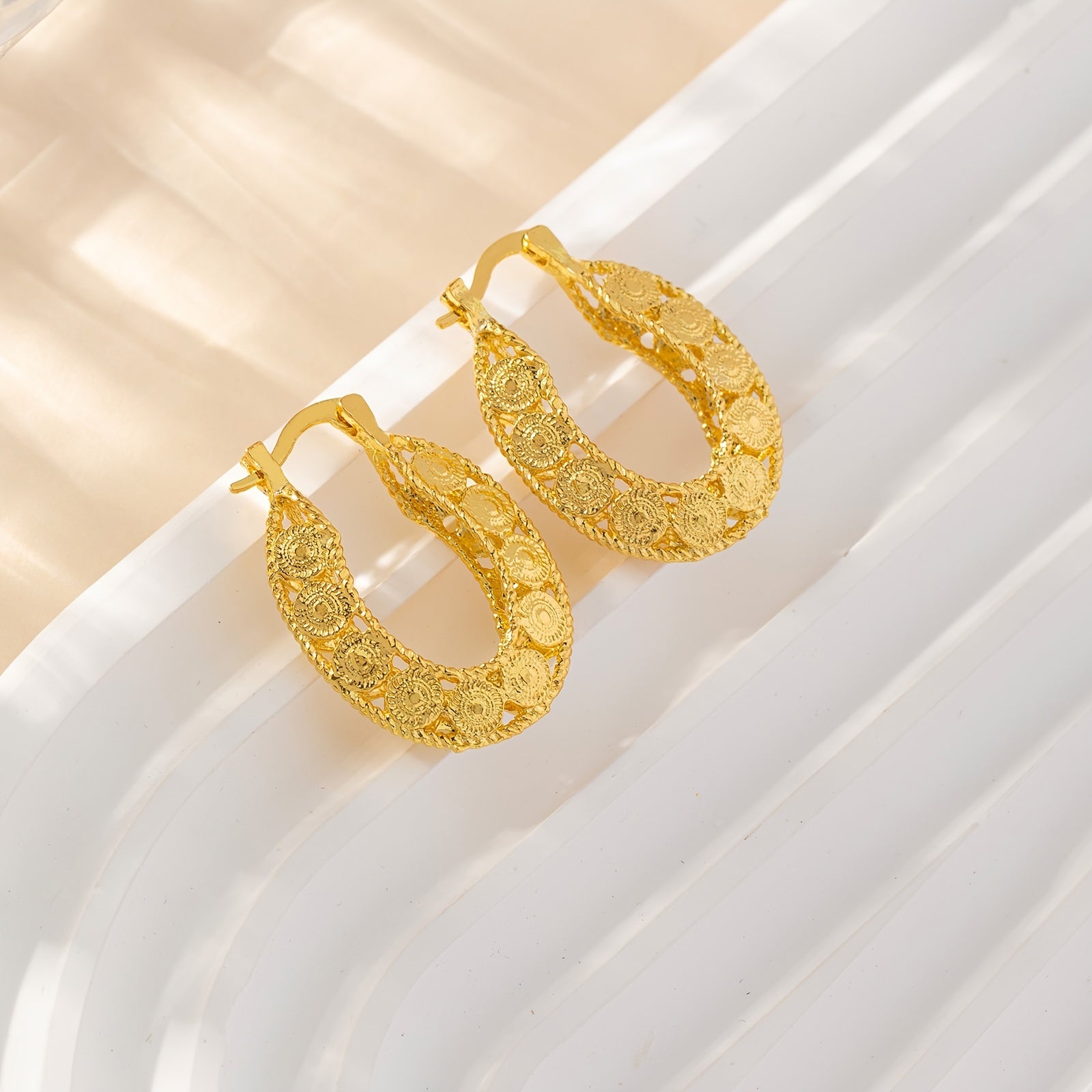 Valenzora | 14kt Gold Unique Gold Filigree Chunky Hoop Earrings