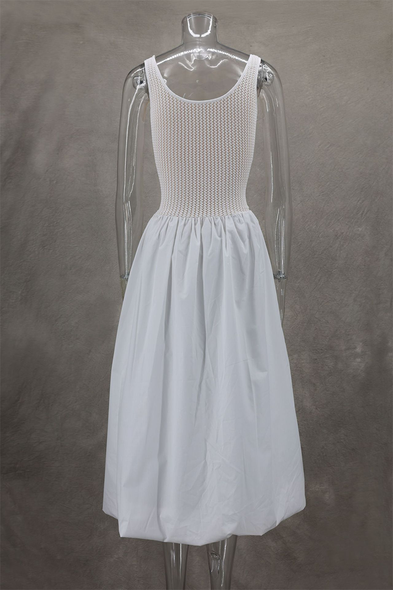 Valenzora | Casual solid-color patchwork U-neck sleeveless dresses