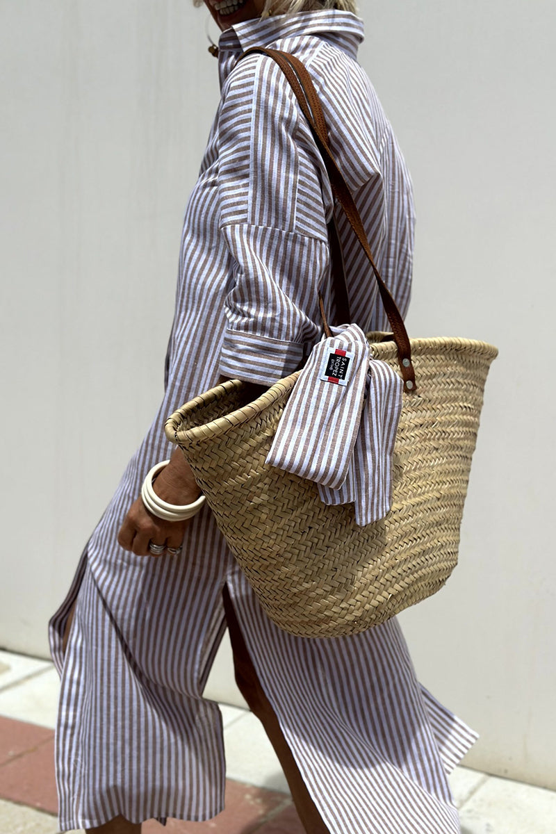 Valenzora | Casual checkered striped print button-up shirt dresses with belt and turn-down collar - 5 colours