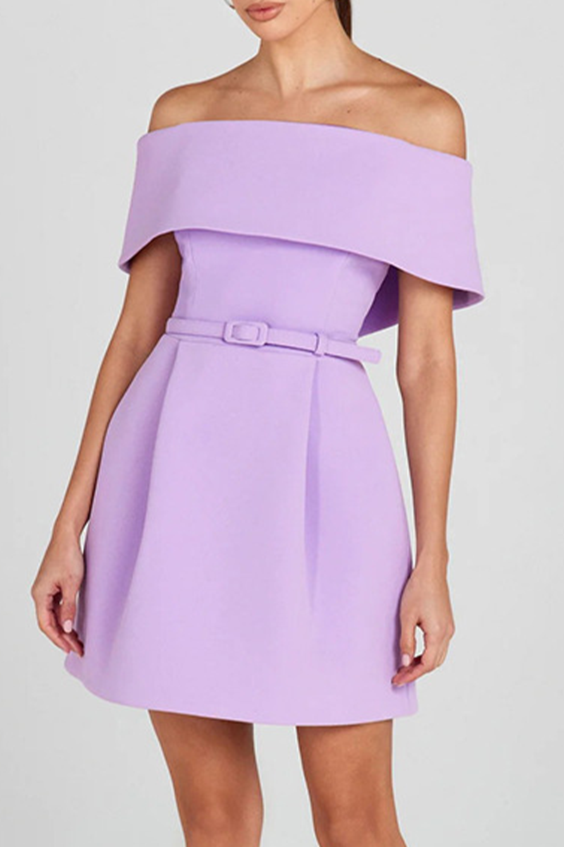 Valenzora | Sexy Solid Color Bag Lace-Up Off Shoulder A-Line Dresses - 3 Colors