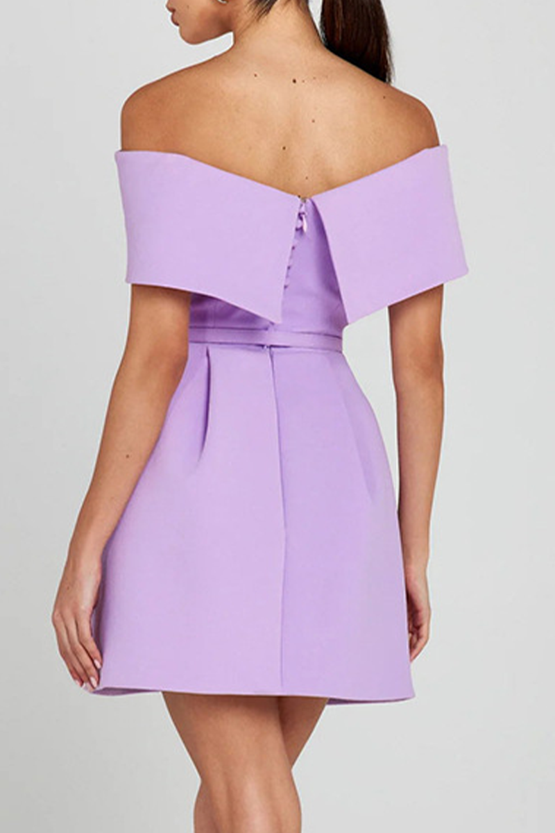 Valenzora | Sexy Solid Color Bag Lace-Up Off Shoulder A-Line Dresses - 3 Colors
