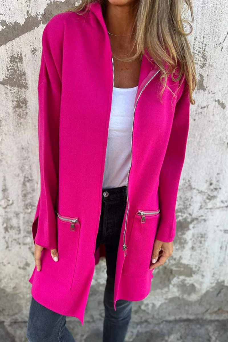 Valenzora | Casual everyday slit zip-up hooded outerwear - 9 colours