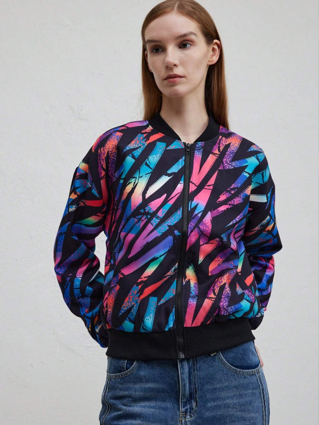 Valenzora | Herbst Winter Freizeit-Jacke mit Print
